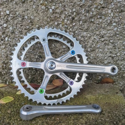 Juego de bielas retro vintage para bicicleta de carretera Mavic 170 mm doble ligero 52 42 Foto 1 de 4