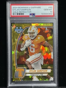 2024 Bowman cromo zafiro #69 Dylan Sampson refractor de oro/50 RC GEMA *POP 2* - Imagen 1 de 4