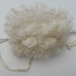 Vintage Haarhaube Braut Spitze weiß elfenbein Hochzeit Accessoire klassische Braut - Bild 1 von 17