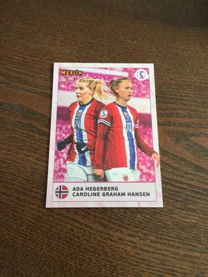 2025 Topps Merlin UEFA Women's Euro Ada Hegerberg Caroline Graham Hansen 19/75 - Image 1 of 2