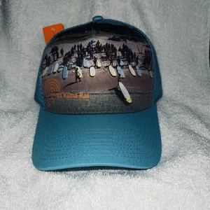 Surf Beach Waves Hawaii Cap Hat Trucker Mesh Snapback Pukka New - Picture 1 of 8