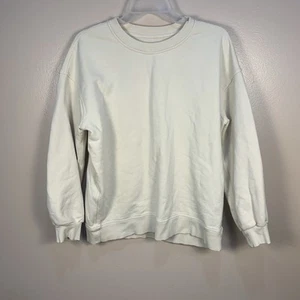 Lululemon Perfectly Oversized Crewneck Sweatshirt Cream Logo Sports Luxe Size 6 - Picture 1 of 13