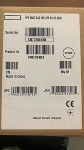 1pcs For HP 870795-001 870759-B21 Internal 900GB SAS 12G 15K SFF Hard Drive - Afbeelding 1 van 6