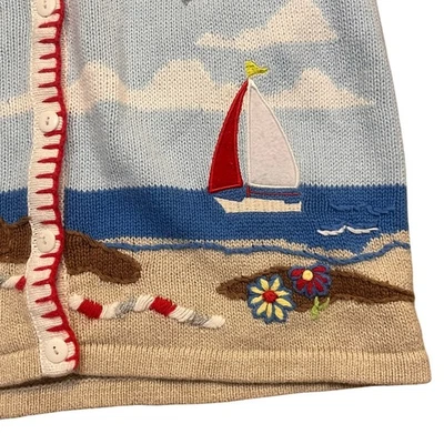 Breckenridge Womens Petite Medium Sweater Button Up Knit Cardigan Beach Short - Image 1 of 4