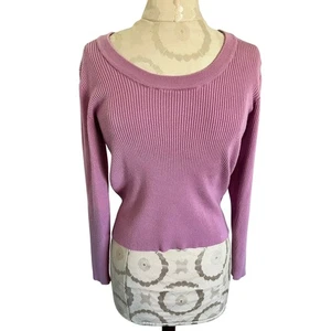 Ophelia Roe Langarm-Pullover Rundhalsausschnitt gerippt Large - Bild 1 von 7