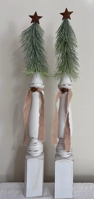 NEW Handmade Repurposed Christmas Trees On A Tall Spindle, rustic spindle trees - Image 1 of 4