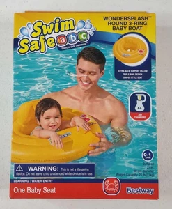 Swim Safe abc Wondersplash Round 3-Ring Baby Boat/Pool Float For 1 & Under NEW - Bild 1 von 3