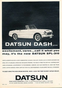 1963 DATSUN SPL-310  ~  NICE ORIGINAL PRINT AD - Picture 1 of 1