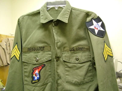 CAMISA DE COLECCIÓN DEL EJÉRCITO DE ESTADOS UNIDOS JOHN LENNON BEATLES REVOLUTION OD VERDE FATIGA REINHARDT Foto 1 de 4