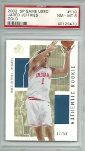 Jared Jeffries 2002-03 SP Game Used Edition Gold Rookie 17/50 PSA NM-MT 8 - Bild 1 von 1