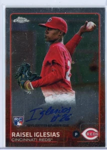2015 Topps Chrome Rookie Autographs #ARRI Raisel Iglesias Cincinnati Reds - Picture 1 of 2