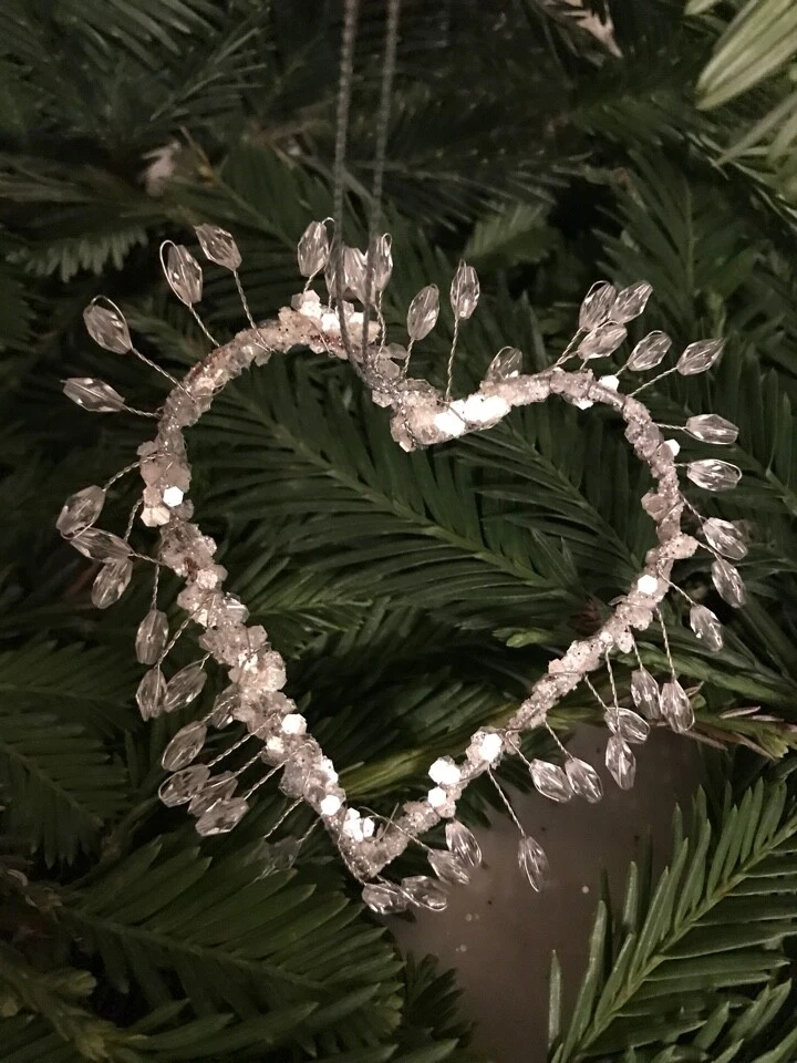 Addobbo albero di Natale Cuore con perline - Immagine 1 di 1