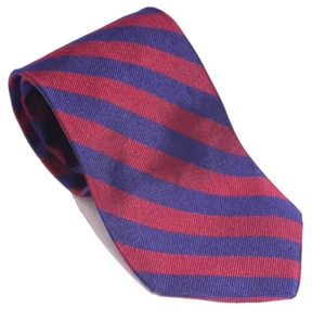 Brooks Brothers 100% Italian Silk Tie Red Blue Striped 346 Necktie Made USA - Picture 1 of 17