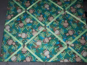Cute, Funny Monkey Themed Memory Board with Matching Accent Buttons - Picture 1 of 2
