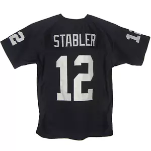 Vintage Ken Stabler #12 Black Jersey Hall of Fame Sports Memorabilia Stitched - Picture 1 of 7