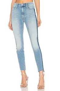 Mother The Stunner Zip Ankle Step Fray Jeans Women 24 in Light Kitty Racer NWOT - Picture 1 of 14