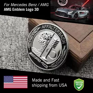 AMG capó emblema Affalterbach plata negro insignia Mercedes Benz 57 mm/2,24 pulgadas - Imagen 1 de 3