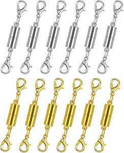 12 Pack Magnetic Necklace Clasps and Closures. Necklace Jewelry Extender with St - Picture 1 of 12