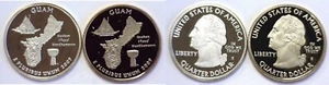 2009-S Guam Territories Quarter Silver & Clad Proofs 2 Coin Set - Picture 1 of 3
