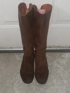 Born Somerset North Tall Boots Womens Size 10M Distressed Brown Leather Back Zip - Picture 1 of 12