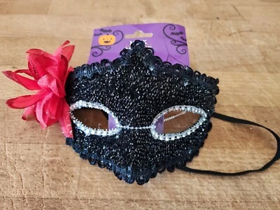 Mascarada Veneciana Rosa Roja Máscara Fiesta Baile de graduación Boda Halloween Disfraz  Foto 1 de 4