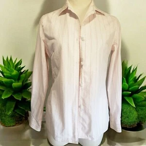 J. McLaughlin Top Womens 6 Red Pink Striped Embroidered Business Casual Blouse - Picture 1 of 14