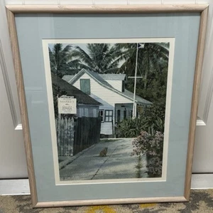 Phil Capen Signed Print 431/1500 Albury's Fish Market + Cat + Wyannie, Bahamas - Picture 1 of 8