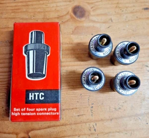 GENUINE CHAMPION HTC (SILVER) PLUG CAPS X 4 - NEW OLD STOCK - Picture 1 of 4