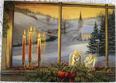 VINTAGE LEANIN TREE CHRISTMAS GREETING CARD - CHRISTMAS WINDOW - Image 1 of 2