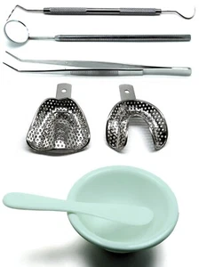 Impresión Juego Completo de 6 Instrumentos Dentales Premium Nueva Bandeja Configuración - Imagen 1 de 3