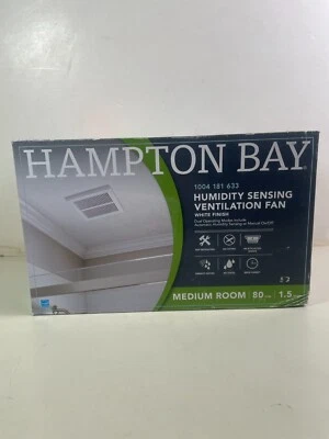 Ventilador de ventilación Hampton Bay con detección de humedad 80 CFM en blanco ventilador de ventilación de baño Foto 1 de 4