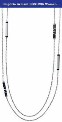 Emporio Armani EGS1235 040 Womens Carbon Stripe Stainless Steel Necklace  - Image 1 of 4