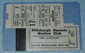 Rare Vintage PITTSBURGH HORNETS Hockey Season Ticket Booklet, Duquesne Gardens  - Picture 1 of 6
