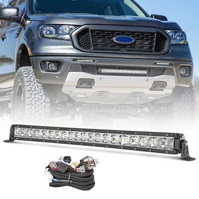 超薄适用于福特 Ranger 20 英寸单排 LED 工作灯条组合 + 接线套件 12V — 第 1/4 张图片