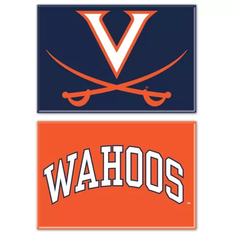 VIRGINIA CAVALIERS WAHOOS 2-PACK 2.5" x 3.5" METAL MAGNET NEW WINCRAFT 👀 Cover