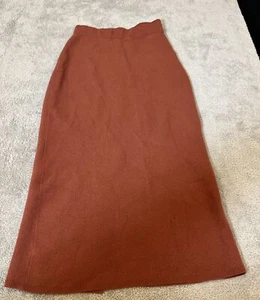 Aritzia The Group Babaton Johan Wool Blend Felt Straight Pencil Skirt Orange XS - Picture 1 of 10
