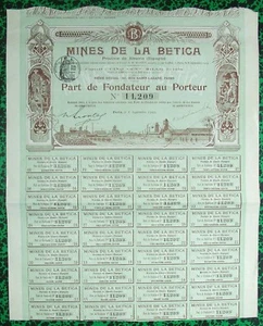 Espagne & Paris IX ème - Très Belle Déco d'une Ste Minière Française de 1909 - Bild 1 von 1