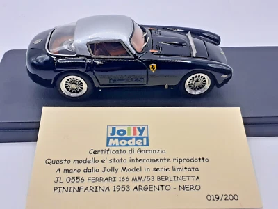 FERRARI 166 MM/53 BERLINETTA PININFARINA 1953 ARGENTO-NERO 1/43 JOLLY MODEL - Immagine 1 di 4