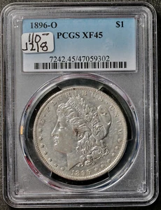 1896-o Morgan Silver Dollar. In PCGS Holder. XF45. j218 - Picture 1 of 2