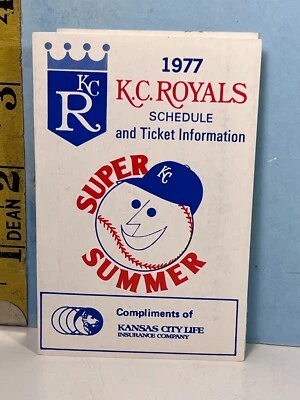 1977 Kansas City Royals Super Summer Baseball Schedule Kansas City Life Ins. - Image 1 of 3