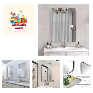 Stylish 24x32 Wall-Mounted Chrome Mirror with Anti-Rust Frame – Modern Design - Picture 1 of 11