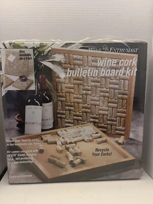 NEW Wine Enthusiast 16"X16'' Wine Cork Bulletin Wood Board Kit - Image 1 of 3