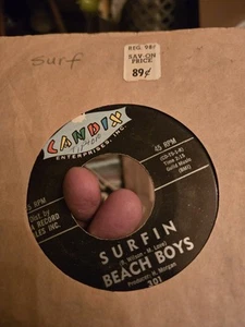 Beach Boys Surfin 45 Candix Original Surf Record Clean Vinyl Brian Wilson 45 - Imagen 1 de 8