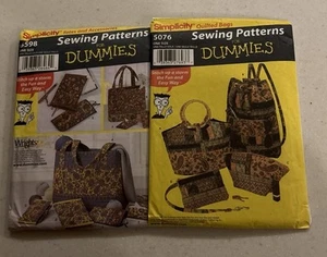 Bag Purse Eyeglasses Simplicity 5598 And 5076 Patterns for Dummies Cut - Picture 1 of 1