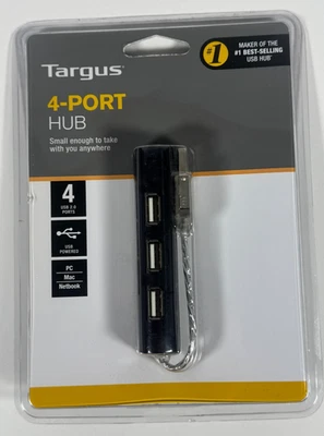 Targus 4-Port USB Hub - External USB - 4 2.0 USB Ports For MAC PC - NEW / SEALED - Image 1 of 4