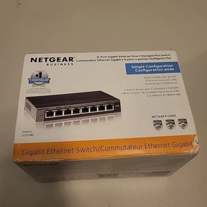 NETGEAR 8-Port Gigabit Ethernet Smart Managed Plus Switch (GS108E-300NAS) - NEW - Zdjęcie 1 z 5