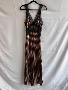 Ronny Kobo braunes Festtagskleid Gr. L mit Stoffzug - Bild 1 von 12