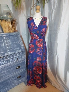 Gorgeous Monsoon Dress Size 16 Blue Floral Classic Elagant Wedding Ascot Cruise - Picture 1 of 6