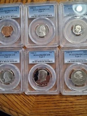 1981-S 6 Coin Proof Date Set PCGS PR69 DCAM  - Image 1 of 2