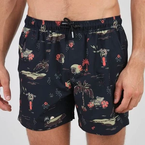 Pantalones Cortos OXBOW Para Hombres Varua Voleibol Natación Playa Piscina Estampado - Negros - Imagen 1 de 6